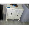 Image 1 : White side table with 2 door cupboard
