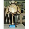 Image 1 : EArly 1900s cast metal based table lamp with glass
