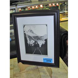 Framed print titled lore spiral tunel near field
