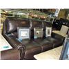 Image 1 : 3pc chocolate brown leather sofa loveseat and
