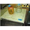 Image 1 : Faux stone top wtih metal base end table