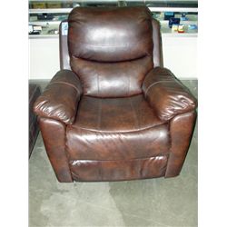 Brown leather living room recliner