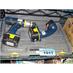 Ryobi cordless drill and flashlight set with 2
