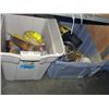 Image 1 : 2 plastic storage bins of misc; electrical,