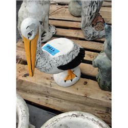 Cement pelican yard ornament