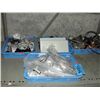 Image 1 : 4 small blue baskets of misc electrical hardware