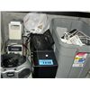 Image 1 : Shelf lot of misc electronics; portable stereos,