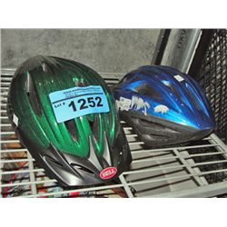 2 bicycle helmets