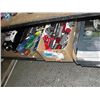 Image 1 : Shelf lot of misc; radio controlled cars, lights