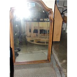 Wood framed hanging decorative wall mirror