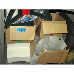 Shelf lot of assorted misc household items;