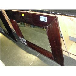 Wood framed decorative wall mirror