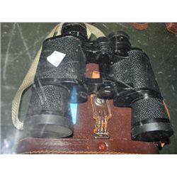 Pair of berks binoculars with leather case