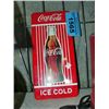 Image 1 : Coca cola ice cold tin advertisment sign