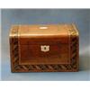 Image 1 : A Victorian walnutwood box with hinged lid and Tunbridgeware banding 11" ILLUSTRATED   £100-150...