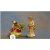 An 18th/19th Century Staffordshire figure of a seated deer with arbour 3" and a 19th Century Staf...