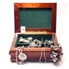 Image 1 : Wooden jewelery lbox and contents