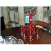 Image 1 : Vintage red glass with gold trim 7pc liqour