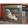 Image 1 : Framed original art stitching of a rooster