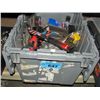 Image 1 : Grey plastic storage bin filled with assorted toos