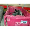 Image 1 : Purple plastic storage bin with 2 circular skill