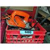 Image 1 : Red milk crate filled with assorted power tools