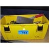 Image 1 : Yellow plastic toolbox and contents