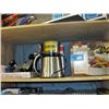 Image 1 : Shelf lot of small kitchen appliances and misc