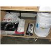 Image 1 : shelf lot of misc items; water cooler, DVD player