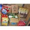 Image 1 : Shelf lot of assorted snack foods; crackers,