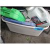 Image 1 : Plastic rubbermaid storage bin with assorted misc