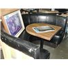 Image 1 : Black leather restuarant booth with single