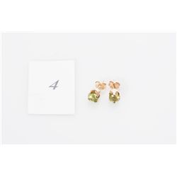 14kt Gold Peridot Gemstone Earrings