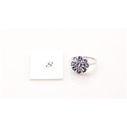 3.88 Carat Blue Tanzanite Gemstone Ring Set in