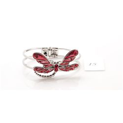 Red Crystal Dragonfly Bangle