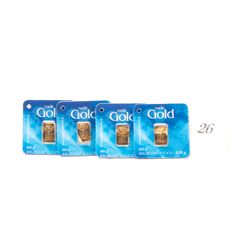 4x .999 Solid Gold Certified Bars *NO SHIPPING AVAILABLE*