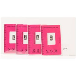4x .999 Solid Certified Bars *NO SHIPPING AVAILABLE*