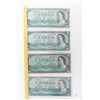 Image 1 : 4x Old Canada Double Serial Number Bills