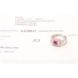 14k gold 0.62carat custom made ruby and diamond