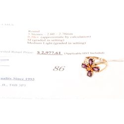 10k gold 2.06carat tourmaline and garnet dinner