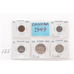 1949 royal canadian mint silver coin set *NO SHIPPING AVAILABLE*