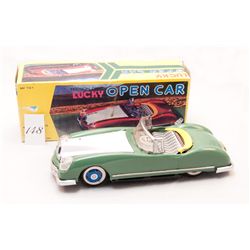 Lucky open car tin toy friction collectable