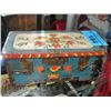 Image 1 : Antique hand painted wooden keepsake box  with
