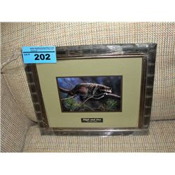 Framed print titled high and dry by artist luke