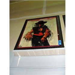 Framed spanish bull fighter print by artist keith