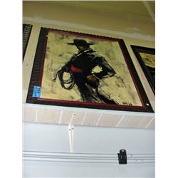 Framed spanish bull fighter print by artist keith