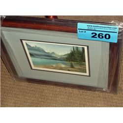 Framed print titled lakeside trail by artist jake