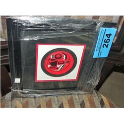 Framed west coast native print titled salmon egg