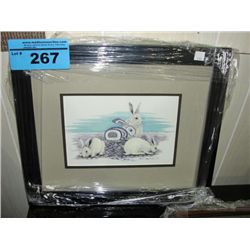 Framed west coast native print titled snow shoe