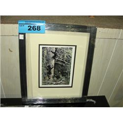 Framed print titled family gathering by artist